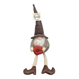 Fall Plush Gnome Holding Pumpkin